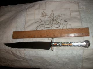 Whiting Large Sterling Silver Handle Carving Knife King/old King Pattern No Mono photo