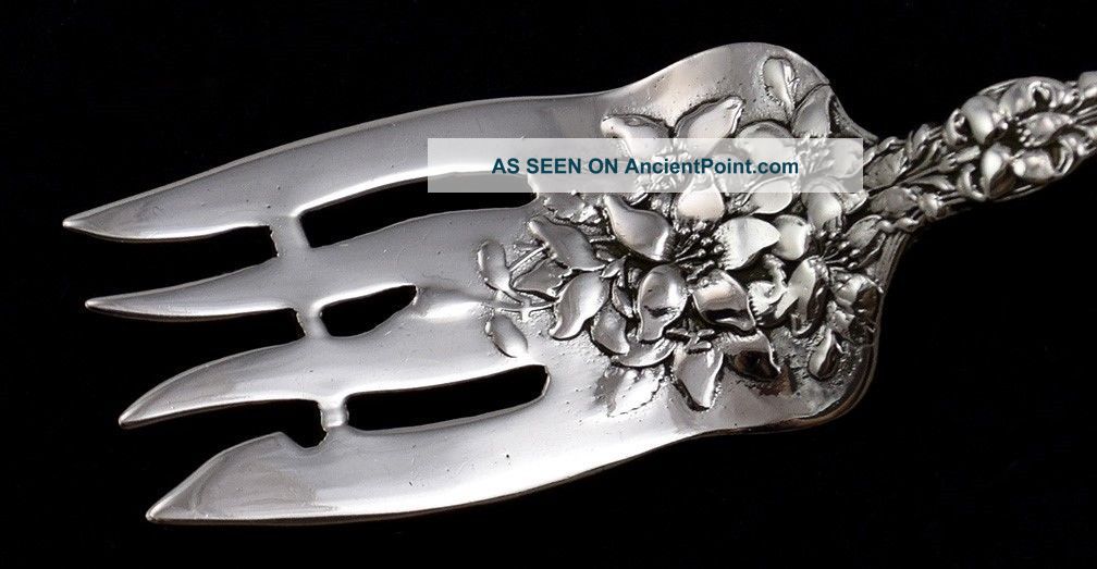 Old Sterling Silver Serving Fork Copy Of Alvin Orange Blossom Pattern Flatware & Silverware photo