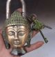 Buddhism Bronze Shakyamuni Sakyamuni Buddha Head Statue Lock - Up Key Mk Locks & Keys photo 1