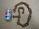 Vintage Hand Forged Decorative Sled Or Wagon Hook W/ Chain Maine Barn Find ' Y ' Hooks & Brackets photo 1