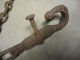 Vintage Hand Forged Decorative Sled Or Wagon Hook W/ Chain Maine Barn Find ' Y ' Hooks & Brackets photo 5