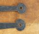 Antique 18th C Pa German Hand Wrought Iron Decorated Blanket Chest Strap Hinges Other Antique Hardware photo 10