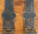Antique 18th C Pa German Hand Wrought Iron Decorated Blanket Chest Strap Hinges Other Antique Hardware photo 5