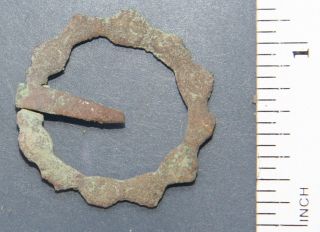 Ancient Old Bronze Fibula Brooch (oct04) photo