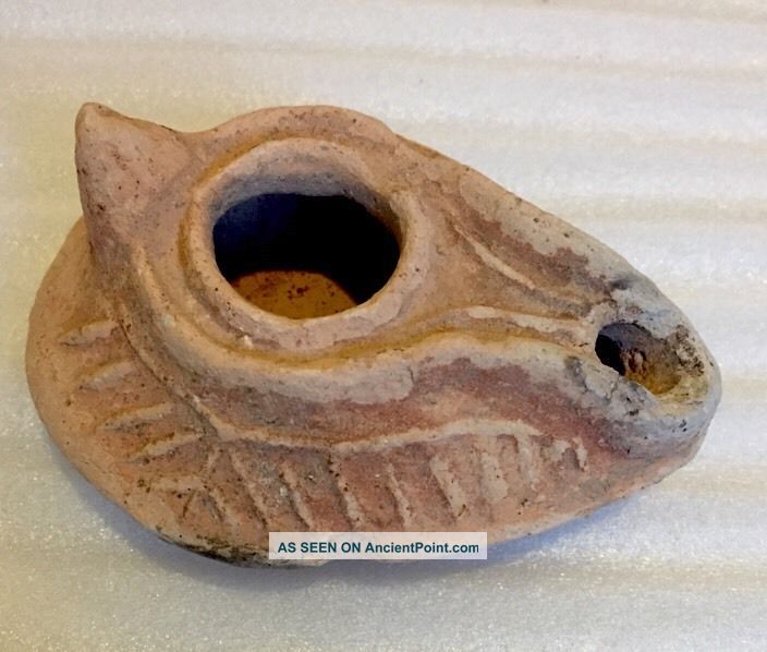 Ancient Holy Land Roman Terracotta Oil Lamp C.  100 - 200 Ad. Roman photo