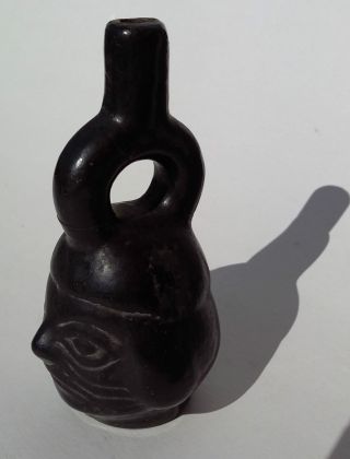 Pre - Columbian Style Moche Rattle Black Pottery Replica? Mochica photo
