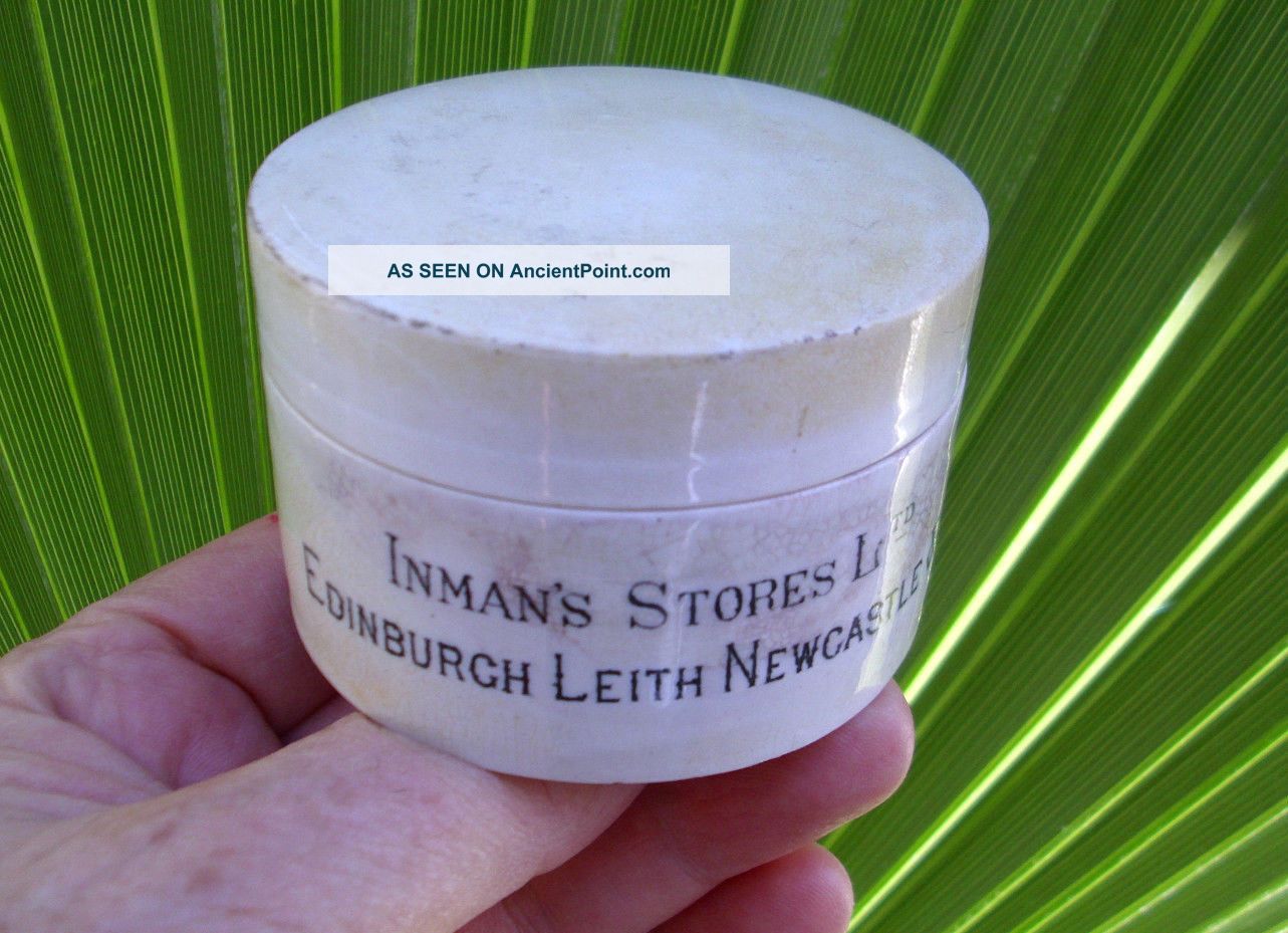 Antique,  Ceramic,  C 1890 Scottish /n.  England Medical Pharmacy Chemist Jar Pot Lid Bottles & Jars photo