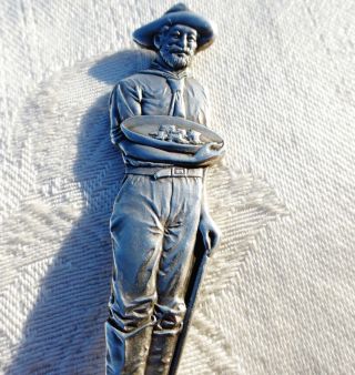 Vintage Antique Sterling Silver Spoon Lucky Strike Miner Mining For Gold photo
