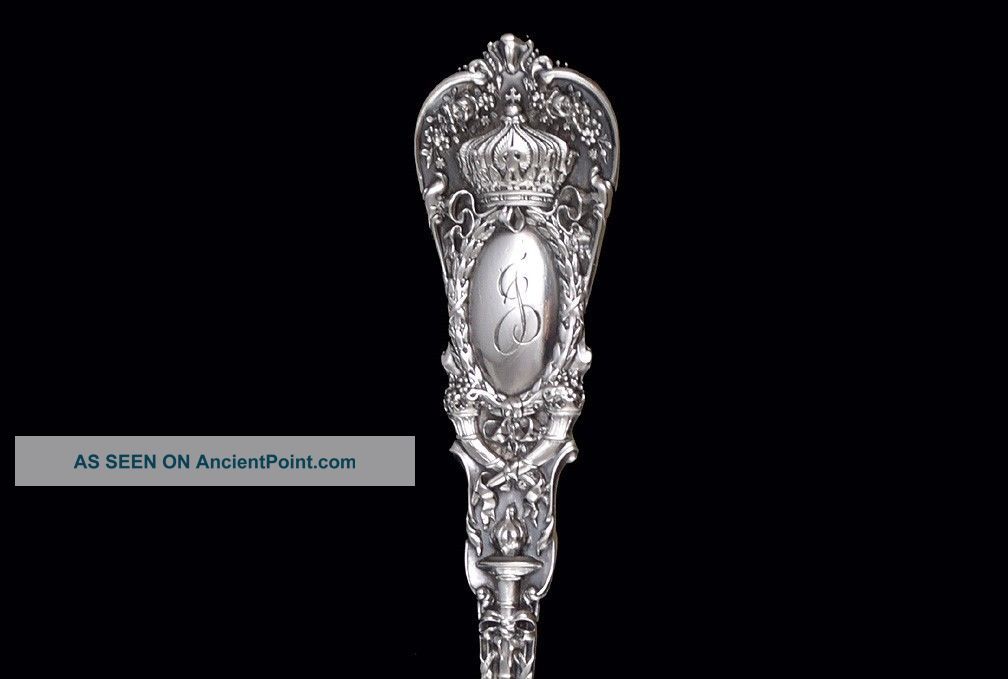 Sweet Antique Sterling Silver Gilded Jelly/serving Spoon Empire Pattern Durgin Flatware & Silverware photo