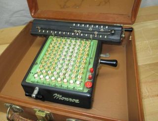 C1950s Monroe L160 - X Mechanical Calculator Adding Case Operates Well photo