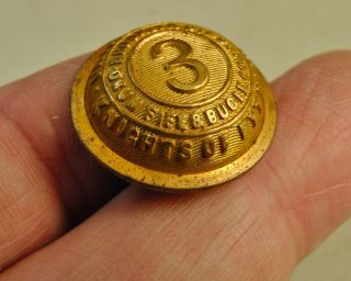 1890s Brooklyn Div.  Knights Of Pythias Drum Fife & Bugle Corps Staff Button 23mm photo