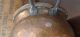 Rare 18th Century Primitive Hand Hammered Copper Pot W/ Wrought Iron Handles Primitives photo 8