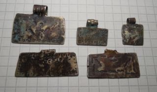 Celtic Period Silver Amulet Pendants In The Shape Of A Rectangle Different Vf, photo