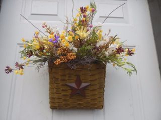 Spring,  Summer Floral Door Basket Arrangement,  Wreaths photo