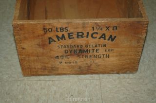 Vintage American Cyanamid Dynamite Explosives Wooden Wood Box Crate 18x12x7.  5 photo