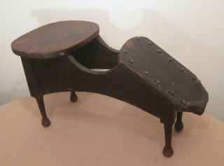 Antique Early 1800 ' S Handmade Wood Cobbler Shoe Shine Repair Bench Seat Stool photo