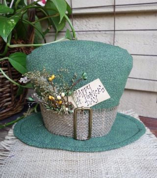 Shamrock - St.  Patrick ' S Day - Primitive Hat - Leprechaun Hat - Table Decor photo