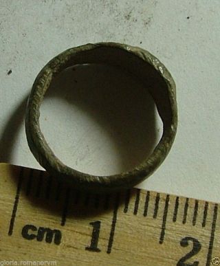 Rare Ancient Roman Ring Artifact Intact Brown Patina Grain Size 4 Us photo