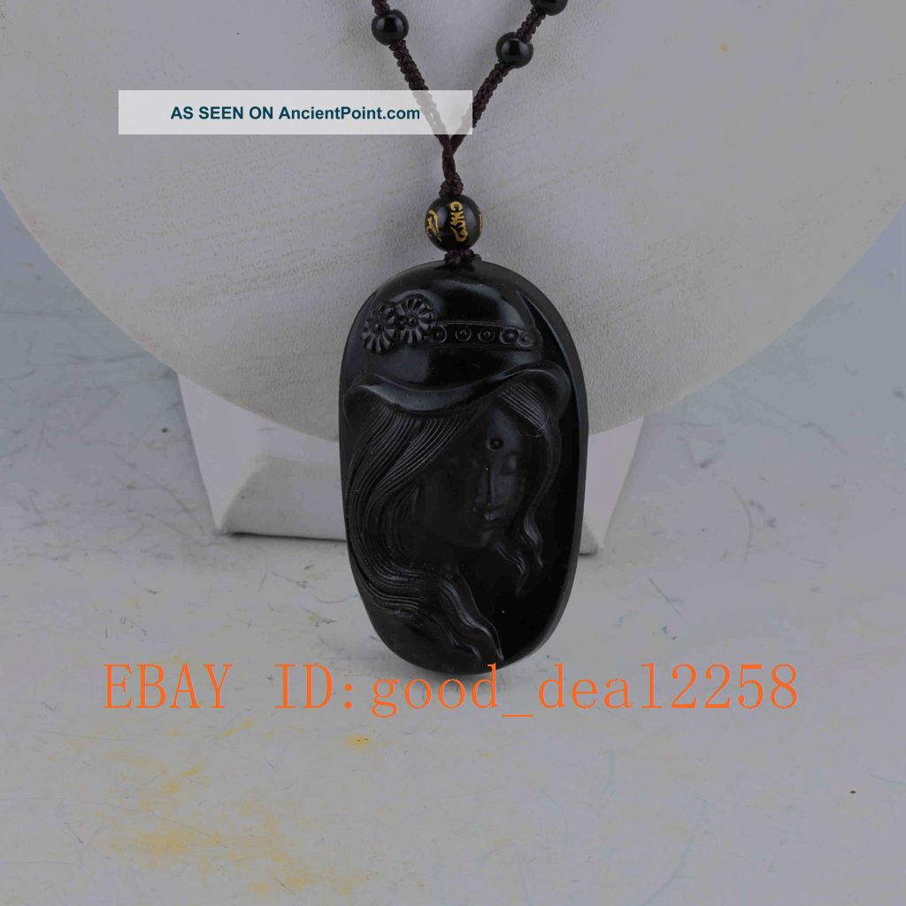 Natural Black Obsidian Girl Pendant And Necklace Necklaces & Pendants photo