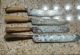 4 Antique Cutlery Knives Primitive Carved Bone Horn Handles Signed Sheffield Primitives photo 1