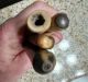 4 Antique Cutlery Knives Primitive Carved Bone Horn Handles Signed Sheffield Primitives photo 4