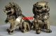 A Pair Old Chinese Silver Carved Guard Lion Statues Other Antique Chinese Statues photo 3