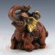 Chinese Bronze Gilt Copper Handwork Carved Elephant Statue Elephants photo 3