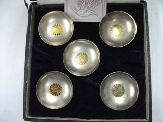 Pure Silver.  Cup Of Marriage Commemoration Of Imperial Household.  151g.  5set. photo