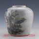 Chinese Famille Rose Porcelain Vase Hand - Painted Mountain Pot W Qing Dynasty Pots photo 2
