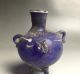 Rare Roman Blue Glass Three Feet Bottle With Two Beast Head Design Roman photo 5