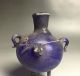 Rare Roman Blue Glass Three Feet Bottle With Two Beast Head Design Roman photo 6