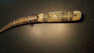 Antique Shula Mauritania Ottoman Yatagan Turckey Bone Knife (sword Dagger) 19th photo