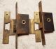 Vintage Unis France Mortise Door Locks W/ Strike Plates Antique French Door Knobs & Handles photo 5
