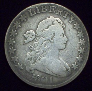 1801 Draped Bust Half Dollar Silver O - 102 Variety Rare R - 4 Authentic Key Date photo