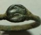 Rare Ancient Roman Ring Seal Artifact Intact Brown Patina Size 9 Us Roman photo 1