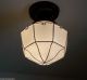 196 Vintage 30s 40s Ceiling Light Lamp Fixture Glass Porch Re - Wired Chandeliers, Fixtures, Sconces photo 3