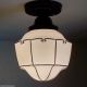 196 Vintage 30s 40s Ceiling Light Lamp Fixture Glass Porch Re - Wired Chandeliers, Fixtures, Sconces photo 4