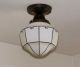 196 Vintage 30s 40s Ceiling Light Lamp Fixture Glass Porch Re - Wired Chandeliers, Fixtures, Sconces photo 5
