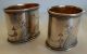 Antique Russian 84 Silver Gilt & Hand Engraved Napkin Rings - 59.  5 Grams Russia photo 2