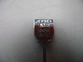 1952 Sterling Silver Hallmarked Spoon Enamel Jersey Crest Coat Of Arms 7.  3g Ktk photo