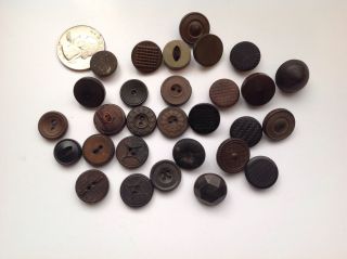 30 Small Goodyear Antique Hard Rubber Buttons N.  R.  Co. ,  P=t 1851 Civil War 9 photo