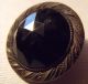 Paris Depose Victorian Cloak Button Gem Brass Black Glass Faceted One 1/2 