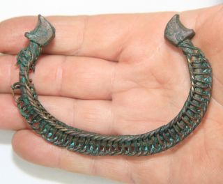 Viking Bronze Twisted Bracelet. ,  Dragon ' S Head. photo