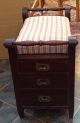 Antique Mahogany Piano Stool With Storage Attractive Check Tapestry Upholstery Edwardian (1901-1910) photo 2