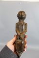 Antique African Congo Ceremonial Knife,  Carved Wood Bound Woman Slave Other African Antiques photo 10