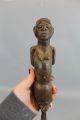 Antique African Congo Ceremonial Knife,  Carved Wood Bound Woman Slave Other African Antiques photo 6