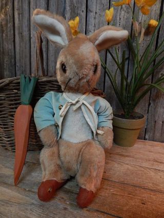 Vintage Old Worn Peter Rabbit Bunny Doll - Easter Beatrix Potter 1960 Eden photo