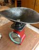 Vintage Counter Top Red - Finish Stamped Steel Scale W/weighted Stamped Steel Pan Scales photo 9