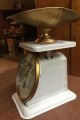 Vintage American Family Scale Counter Top Model White Enamel With Pan 25 Lbs. Scales photo 7