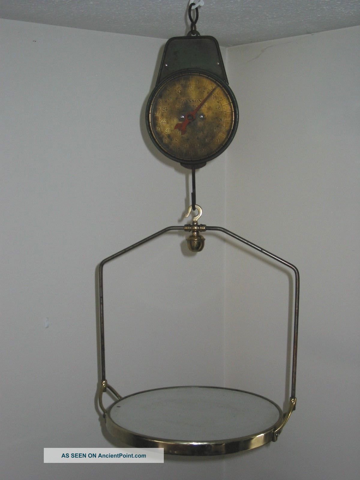 Country Store Hanson Dairy Hanging Scale W/chatillon Pan Scales photo